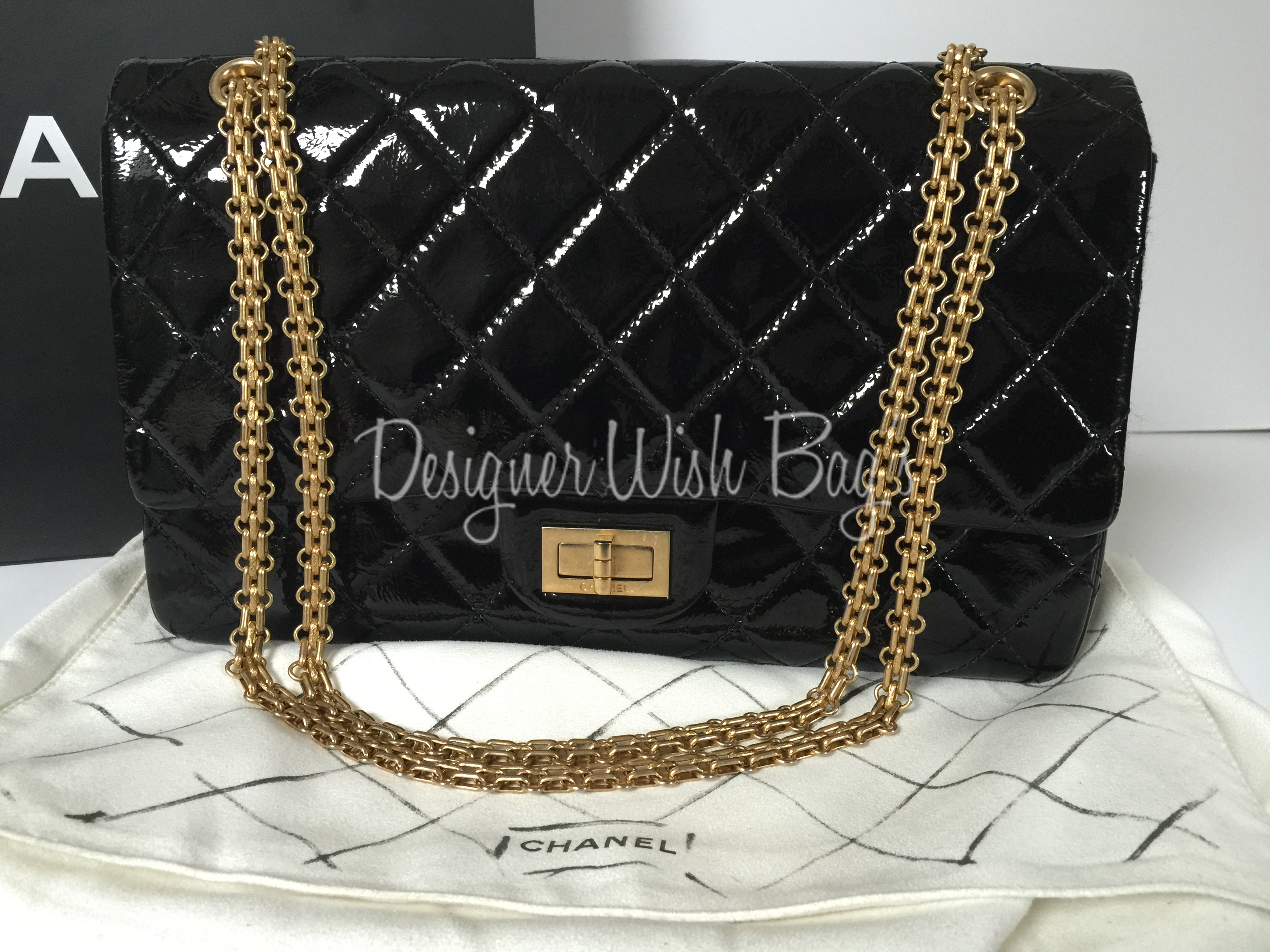 Chanel 2.55 Reissue Black Patent Leather