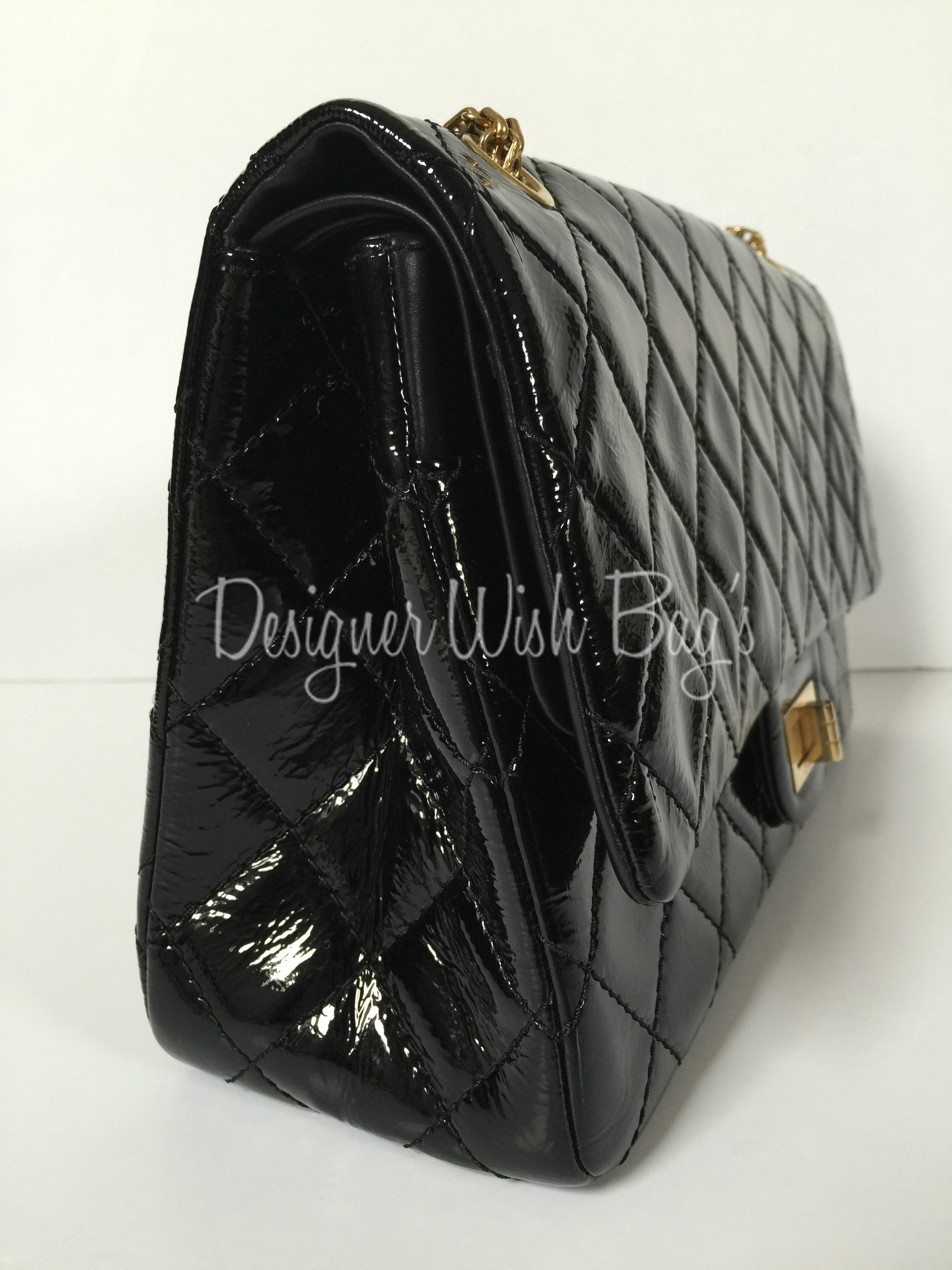 Chanel 2.55 Reissue Black Patent Leather - Designer WishBags