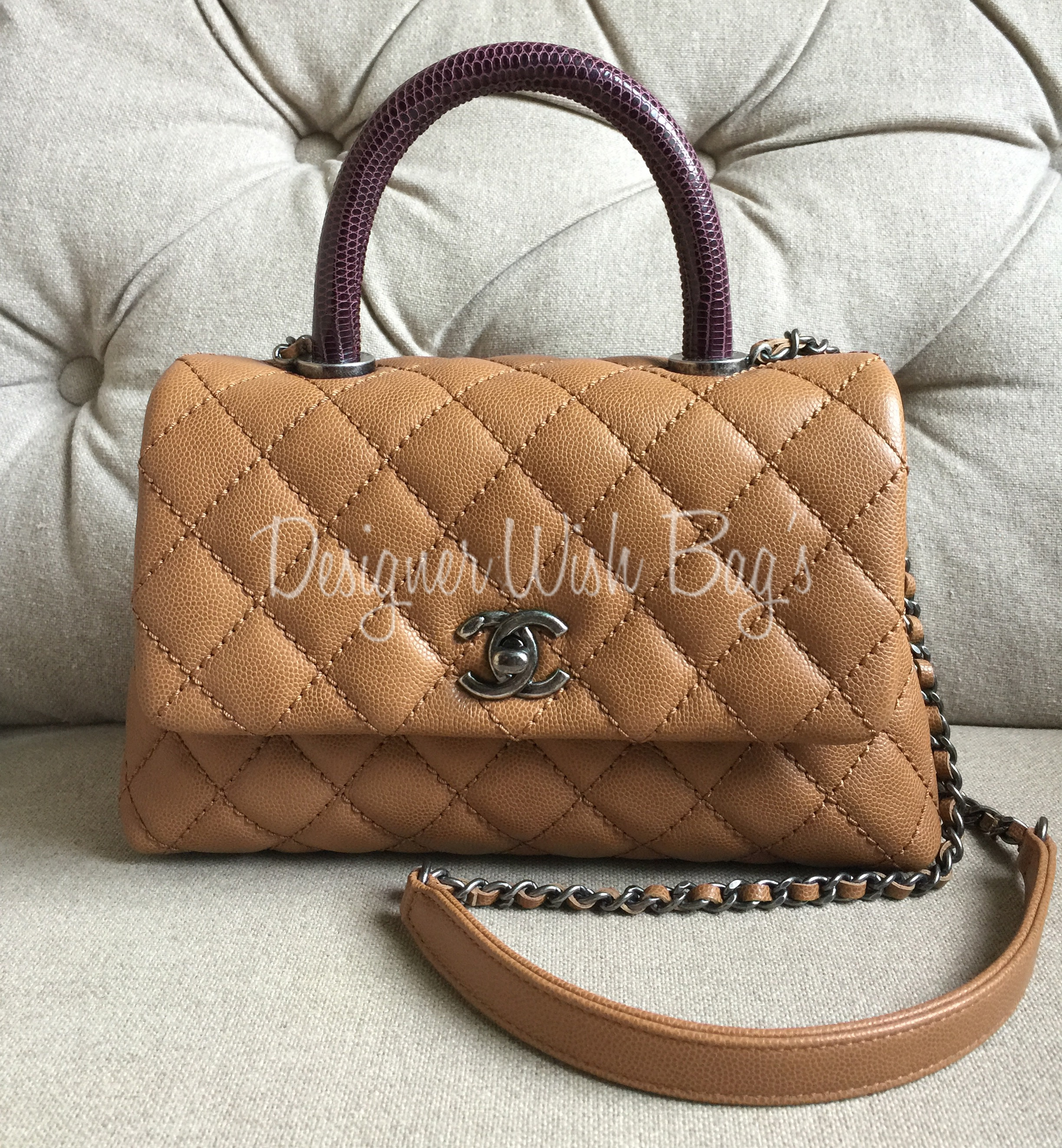Chanel Coco Flap Bag Lizard Handle - Designer WishBags