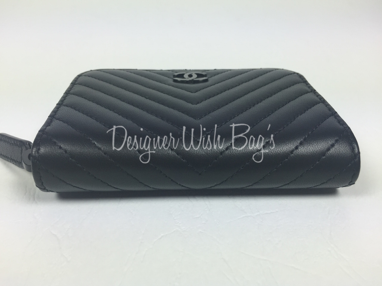 Chanel Chevron All Black Wallet/Card Holder BRAND NEW - Designer WishBags
