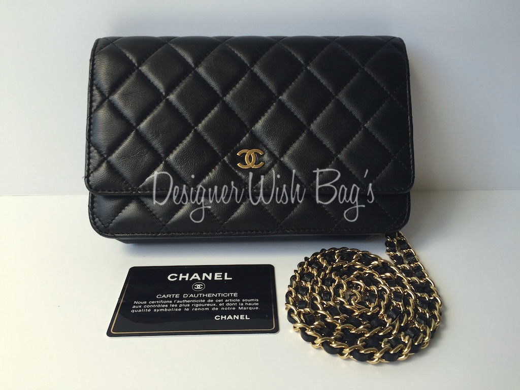 Chanel WOC Black Lambskin with Gold Hdw - Designer WishBags