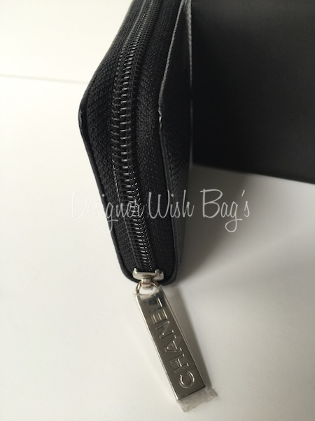 cc zipped wallet 7.5cm black caviar gold hardware