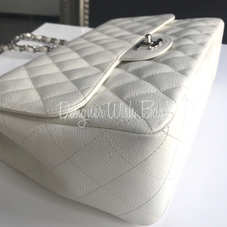 Chanel Jumbo single flap bag white