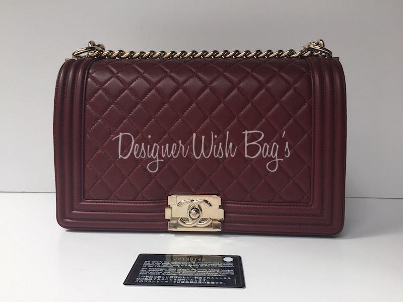 Chanel Boy New Medium Burgundy - Designer WishBags