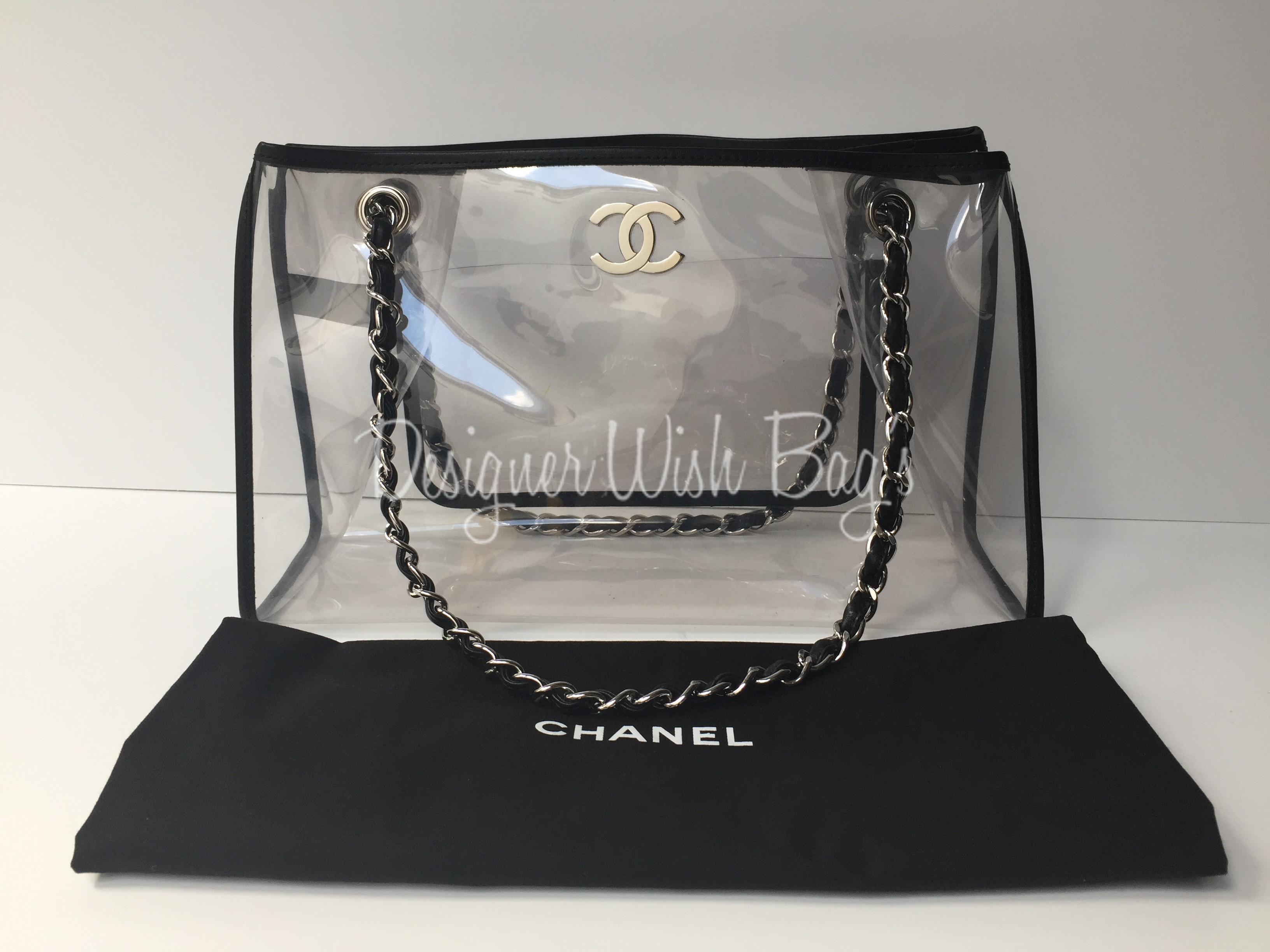 Transparent Chanel Tote Bag with Silver Hardware - Designer WishBags