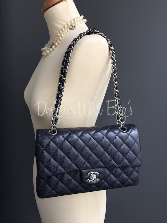 Chanel Midnight Navy Blue-Black Caviar Small Classic Double Flap Bag 2 –  Boutique Patina