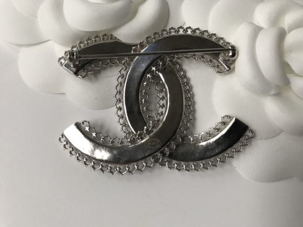 Chanel Brooch CC Silver - Designer WishBags