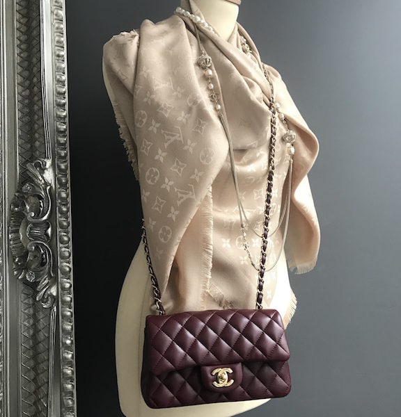 chanel burgundy mini