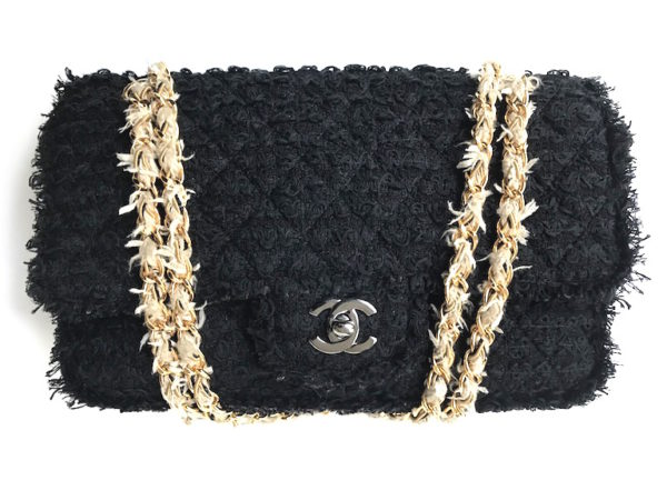 tweed chanel handbag black