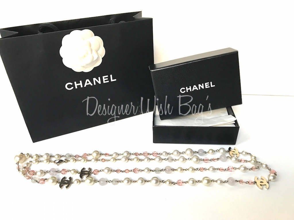 Chanel Pearls and Crystals Long Necklace - Designer WishBags