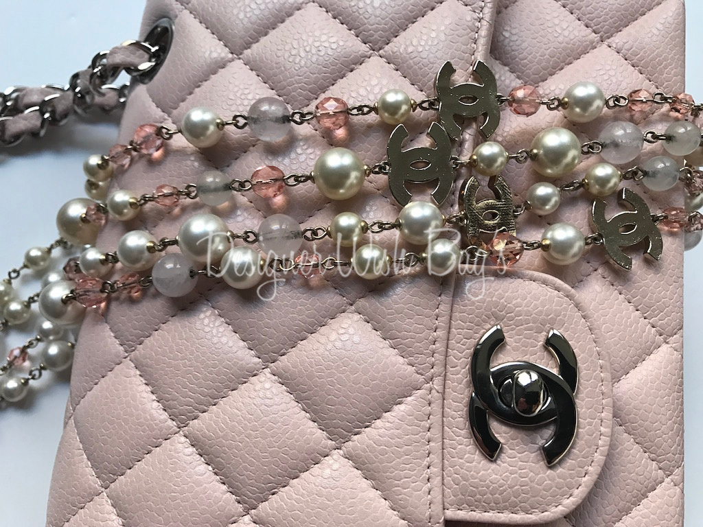 Chanel Pearl CC Crystal Flap Bag Quilted Iridescent Fabric Sma