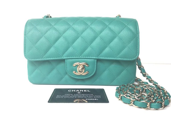 Chanel Mini Turquoise Caviar - Designer WishBags