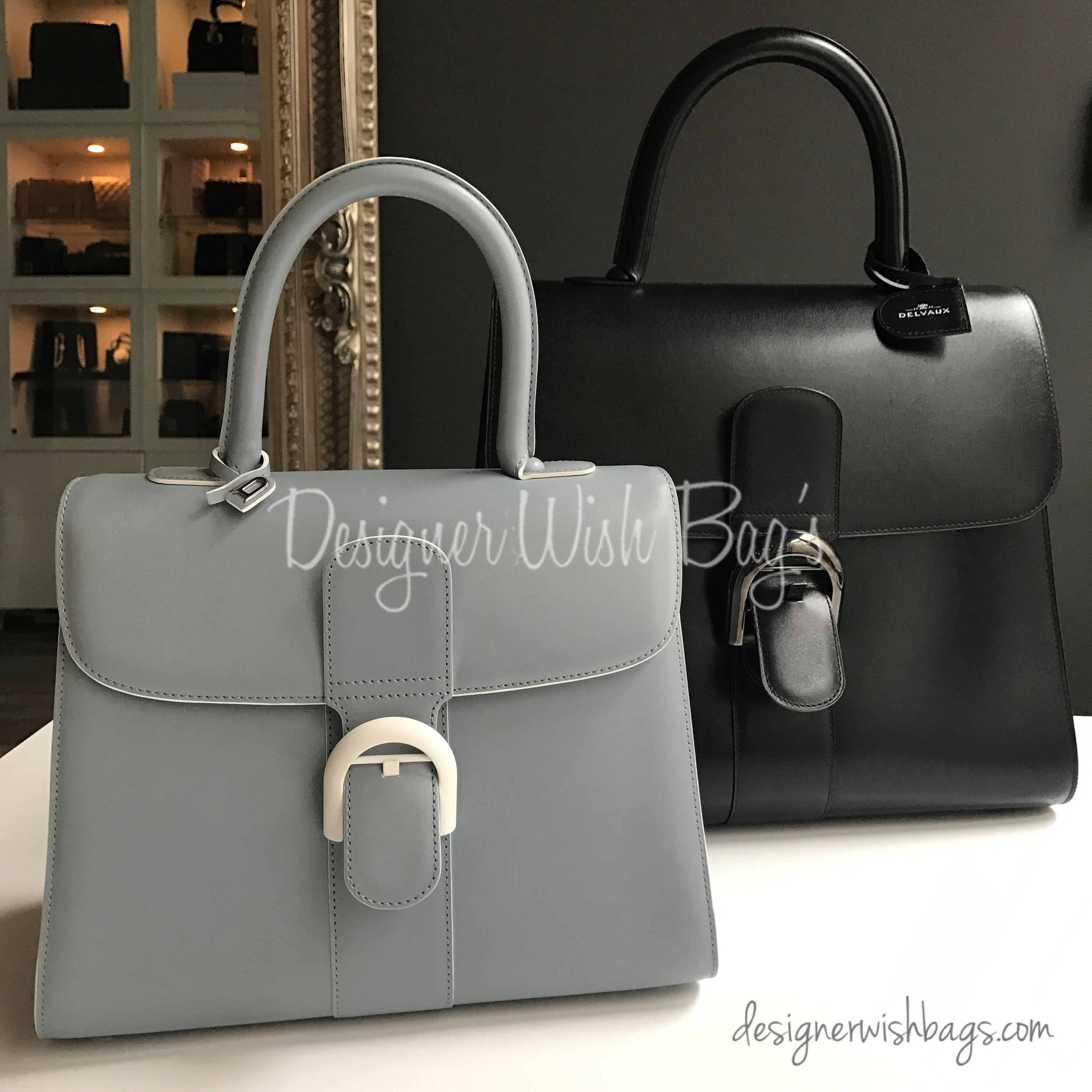 Brillant leather crossbody bag Delvaux Grey in Leather - 23564590