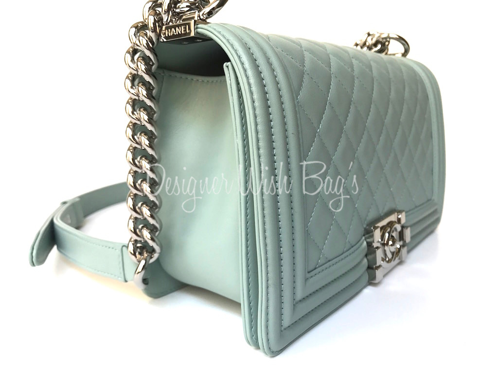 Chanel Boy Baby Blue Designer WishBags