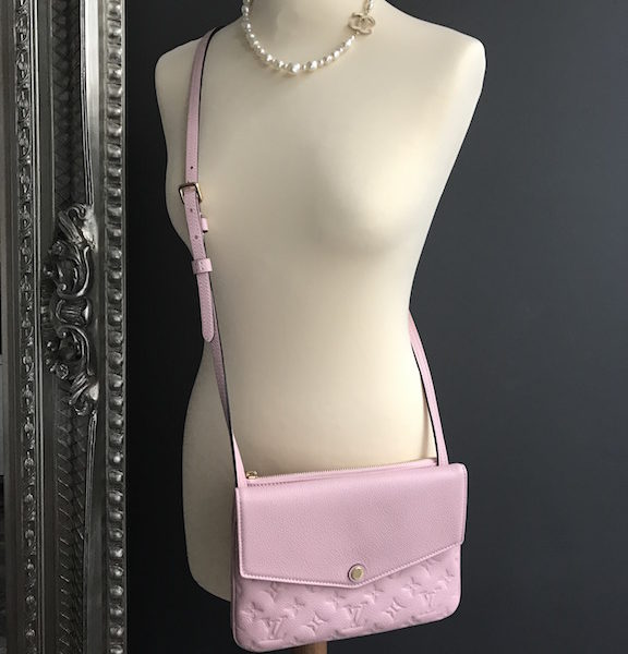 Rare Louis Vuitton Twice /Twinset Rose Ballerine Empreinte Crossbody  Handbag Bag