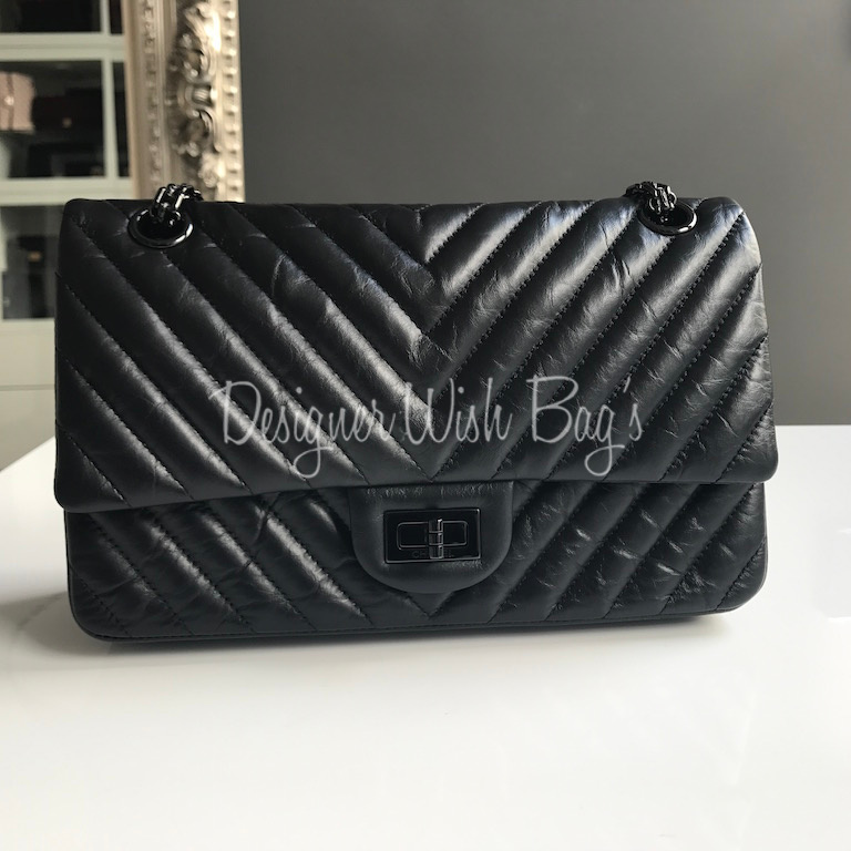 Chanel 'So Black' WoC Wallet On Chain Reissue In Chevron Quilted Calfskin  SOLD