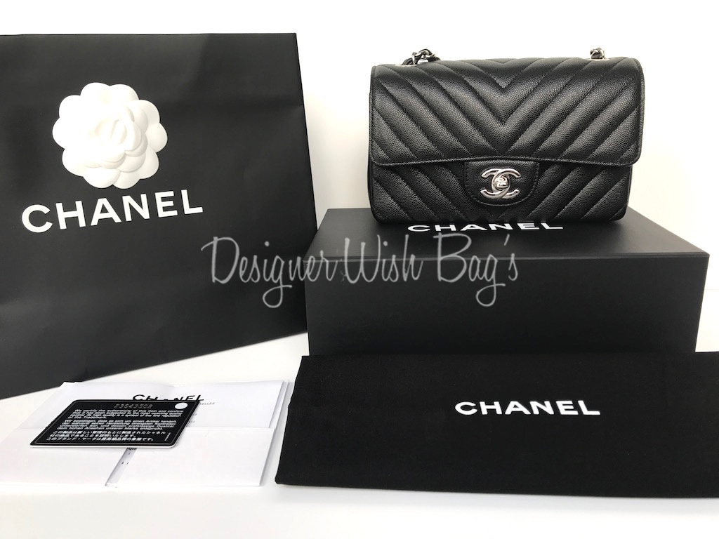Chanel Mini Caviar Chevron - New! - Designer WishBags