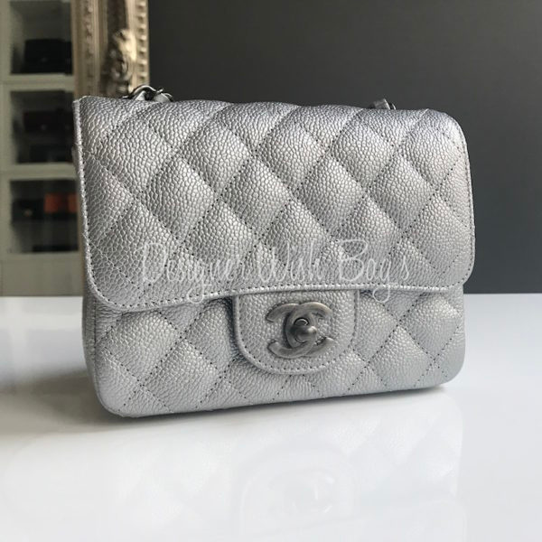 Chanel Mini Silver Caviar - Brand New!