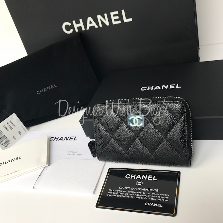 Chanel Small Zip Wallet/Coin Purse SHW Designer WishBags