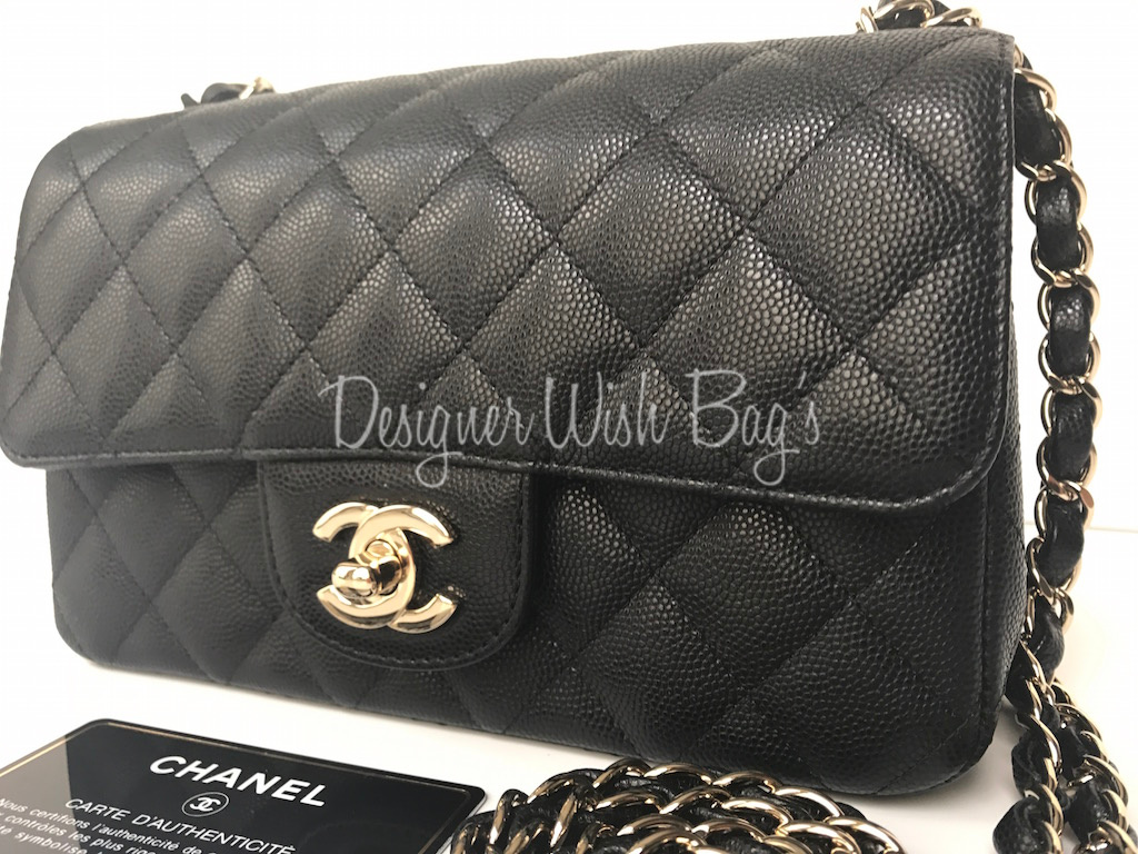 Chanel Mini Black Caviar Rectangular - Designer WishBags