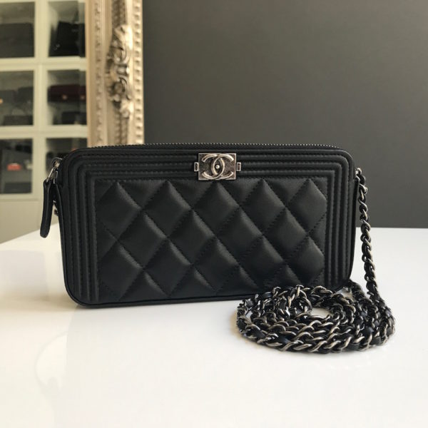 Chanel Boy Clutch with Detachable Chain - Designer WishBags