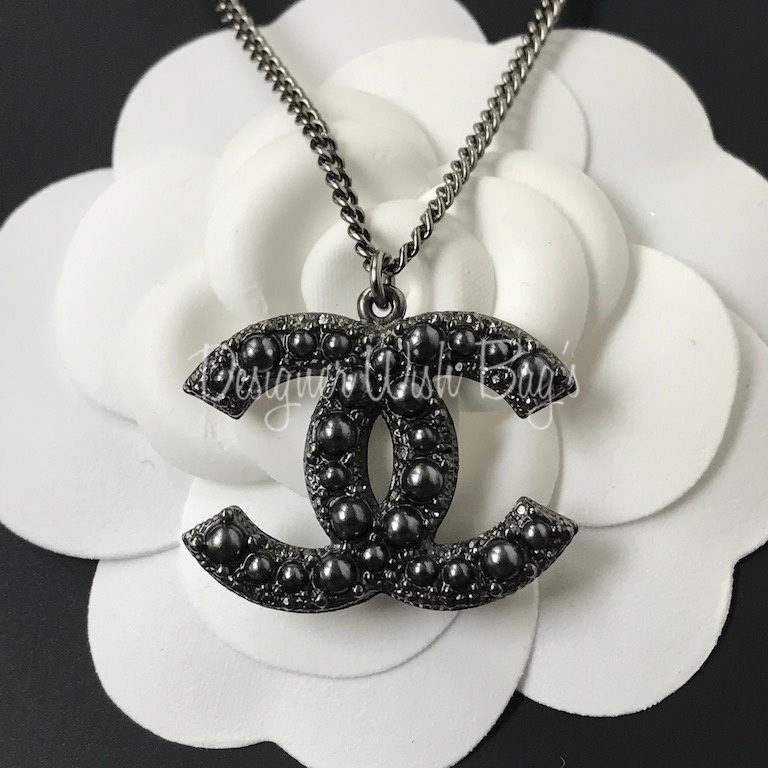 Chanel Necklace CC Ruthenium - Designer WishBags