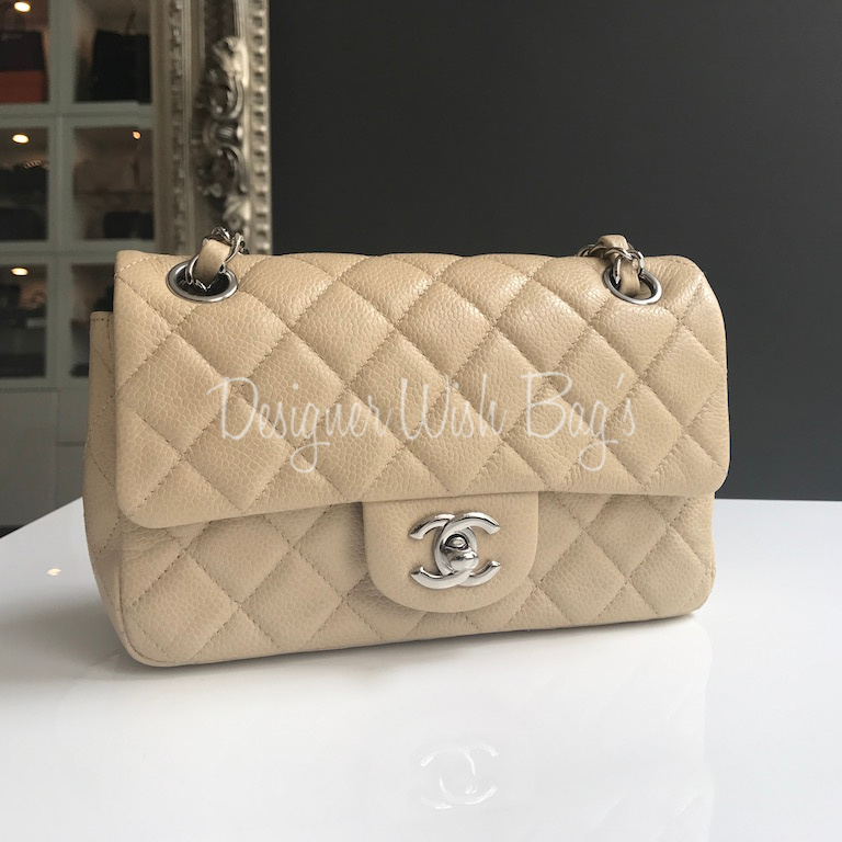 Pre-owned Chanel Beige Quilted Caviar Leather Jumbo Classic Single Flap Bag