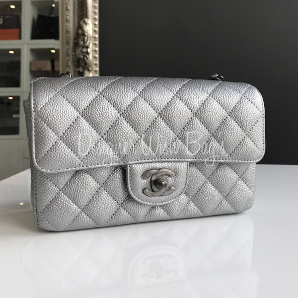 Chanel Mini Silver Caviar - Brand New!