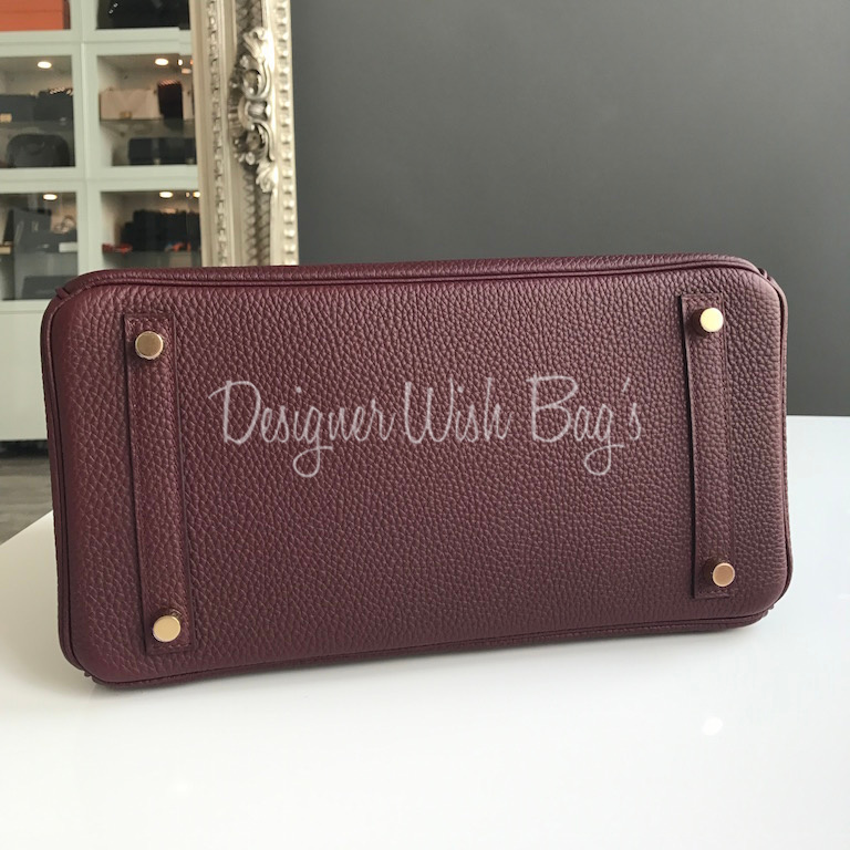 Hermès Birkin 30 cm Handbag in Burgundy Togo Leather