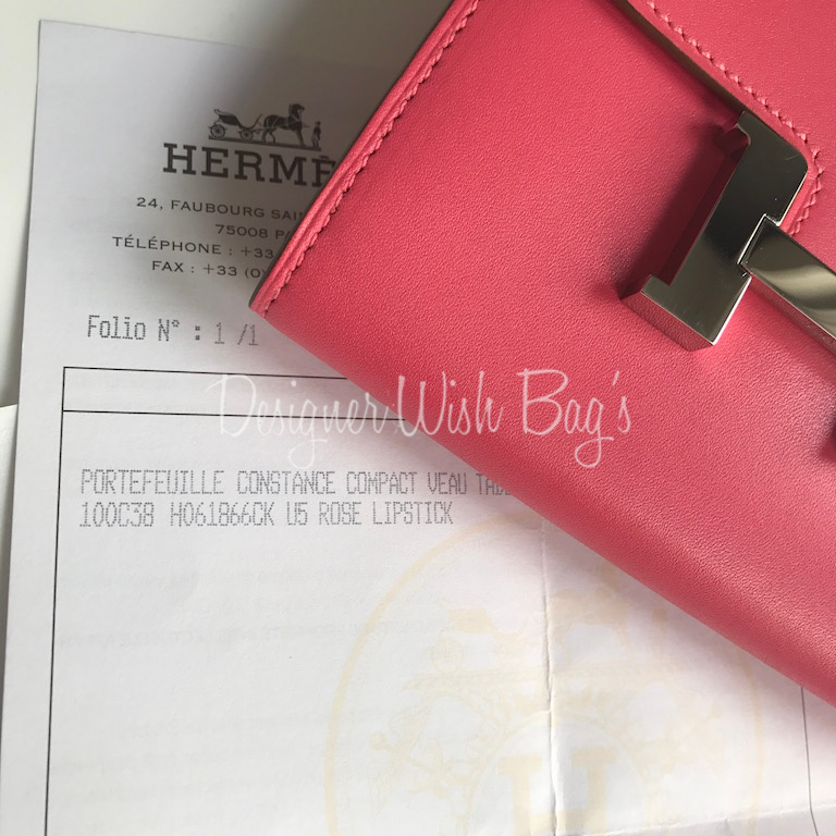 Hermes Constance Constance Compact Wallet, Blue, 【Stock Confirmation required】