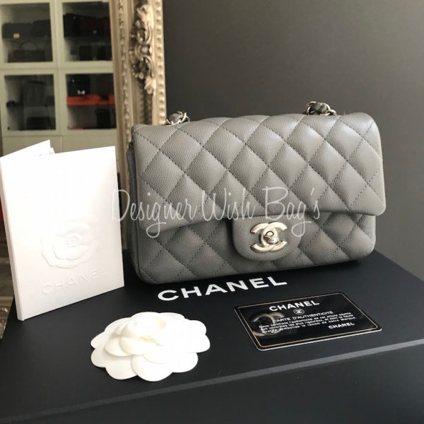 Chanel Mini Grey Caviar Rectangular