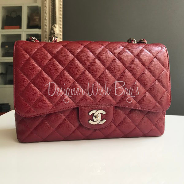 Chanel Jumbo Bordeaux Caviar Single Flap