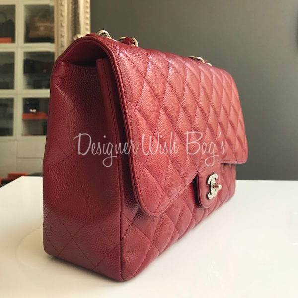 Chanel Jumbo Bordeaux Caviar Single Flap