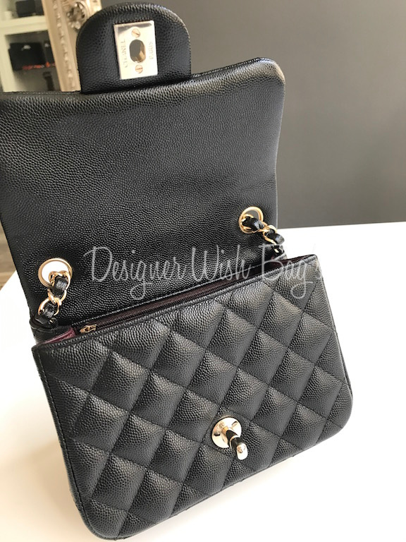 Chanel Black Caviar Mini Classic Square Flap Bag 17 69632