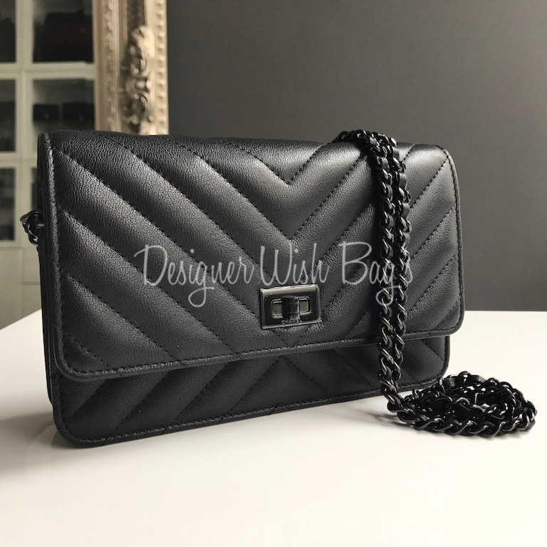 Chanel Reissue So Black Chevron - Designer WishBags