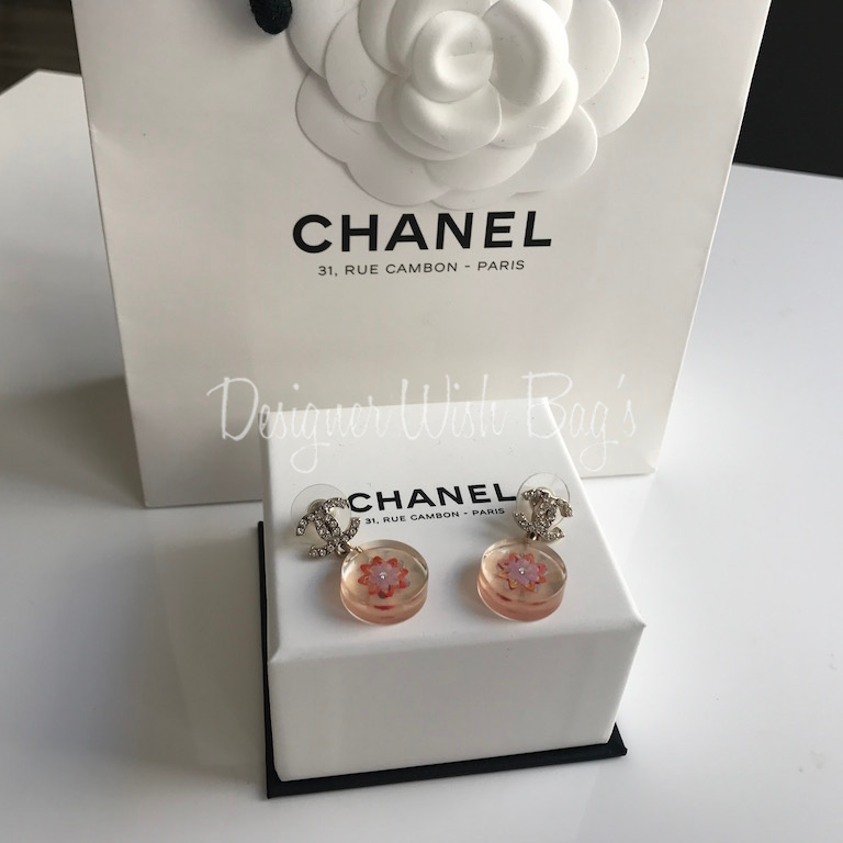 pink chanel bottle earrings