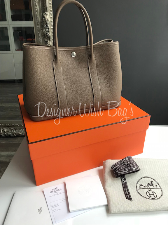 Sold Hermes Garden Party 30 Etoupe Stamp C