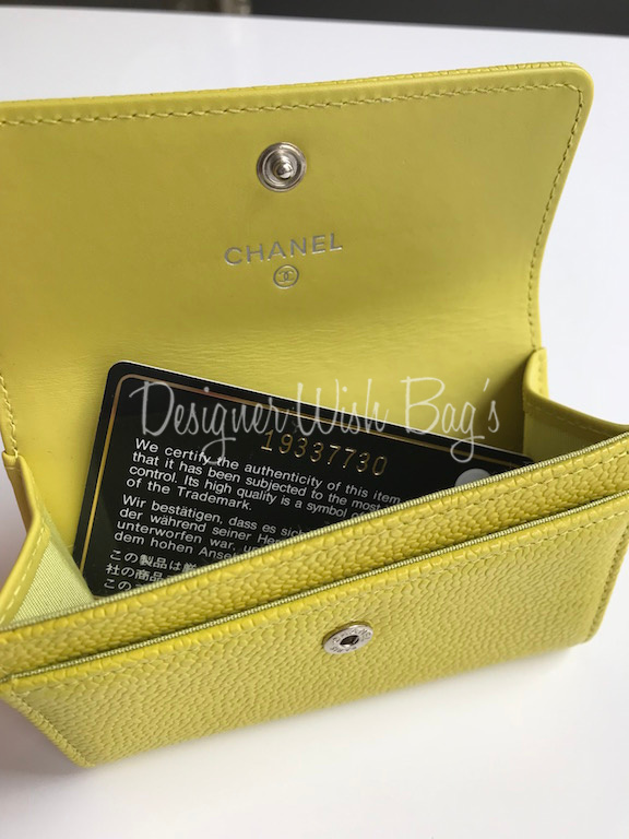 Chanel Card Holder/Wallet Yellow - Designer WishBags
