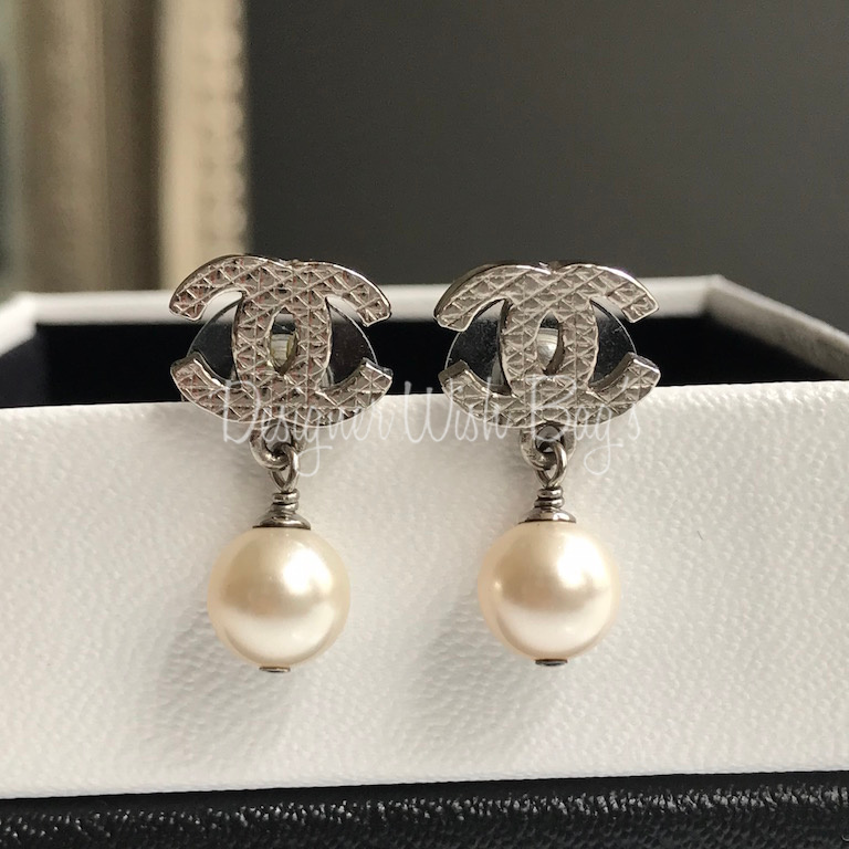 Chanel Imitation Pearl, Strass And Silver Metal CC Earrings, 2019 Available  For Immediate Sale At Sotheby's
