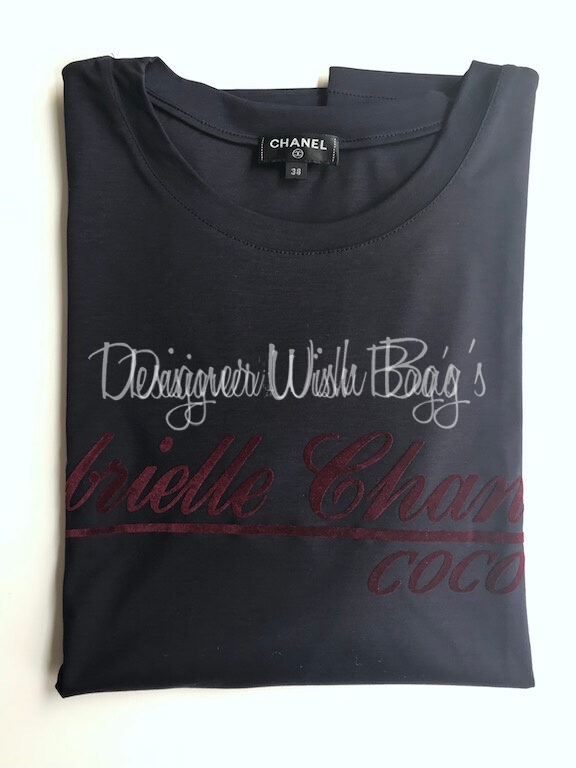 Chanel Gabrielle Navy Blue T-Shirt - Designer WishBags