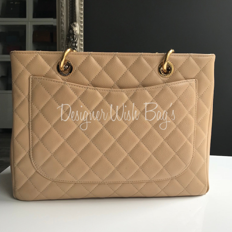 Chanel Classic Quilted Medallion Tote Beige Claire Caviar GHW 29cm