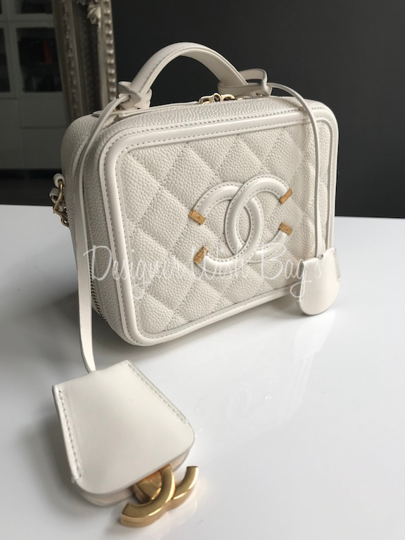 Chanel Cc Mini Filigree Vanity Case Bag, Chanel Pink And Black Vanity Case