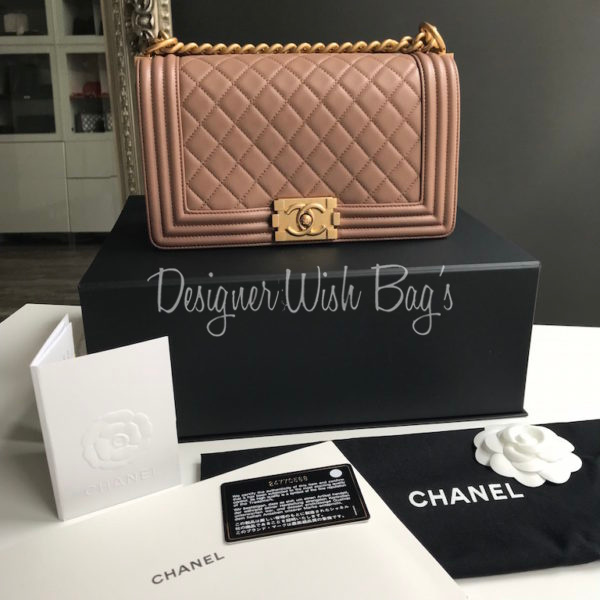 Chanel Boy Dark Beige - Designer WishBags
