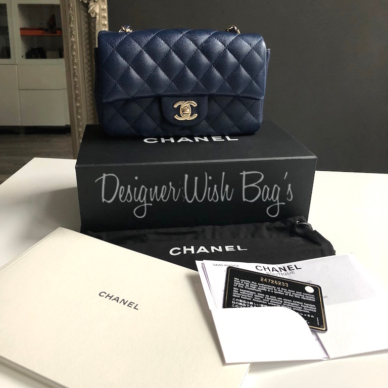 Chanel Navy Blue Caviar Rectangular Mini Classic Flap Bag SHW – Boutique  Patina