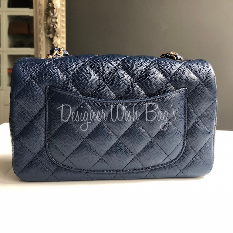 Chanel Mini Blue Navy Rectangular - Designer WishBags