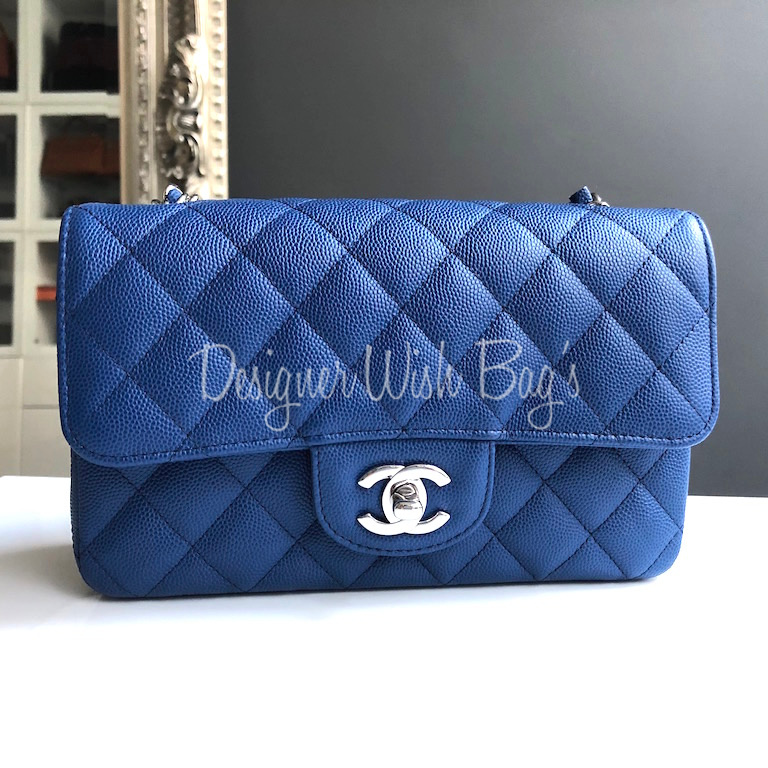 Reserved for an Aussie buyer - Chanel 18C mini rectangular light blue  caviar, Luxury, Bags & Wallets on Carousell
