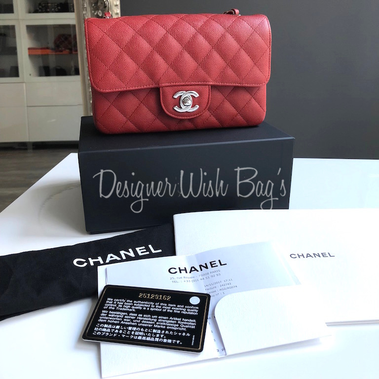 Chanel Mini Deep Red Caviar C18 - Designer WishBags