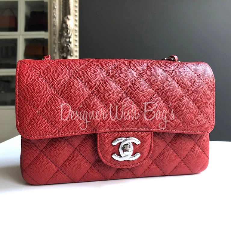 Chanel Mini Deep Red Caviar C18