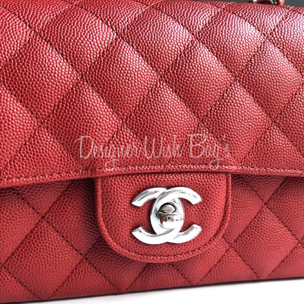 Chanel Mini Deep Red Caviar C18 - Designer WishBags