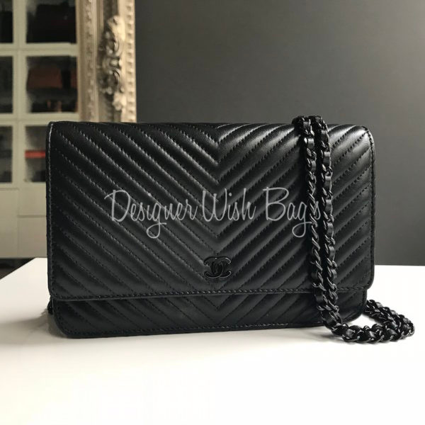 Chanel WOC So Black Chevron - Designer WishBags